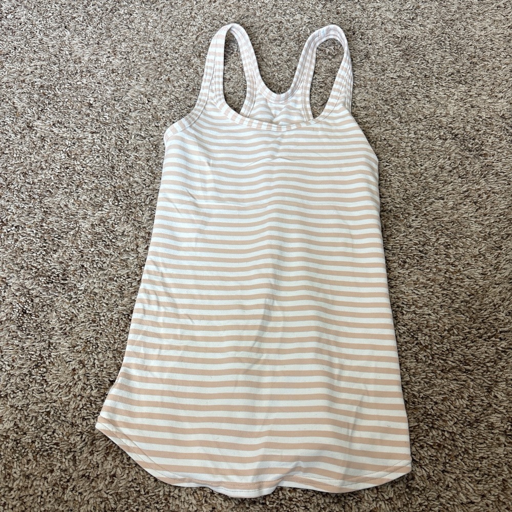 lululemon athletica Striped Tank Top in Cream and White